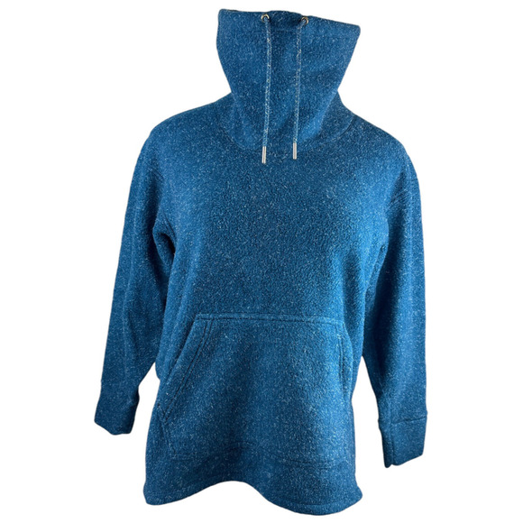 NIKE Fleece Cozy Funnel Cowl Neck Sweatshirt Blue Oversized Sweater Size XS - Picture 15 of 16